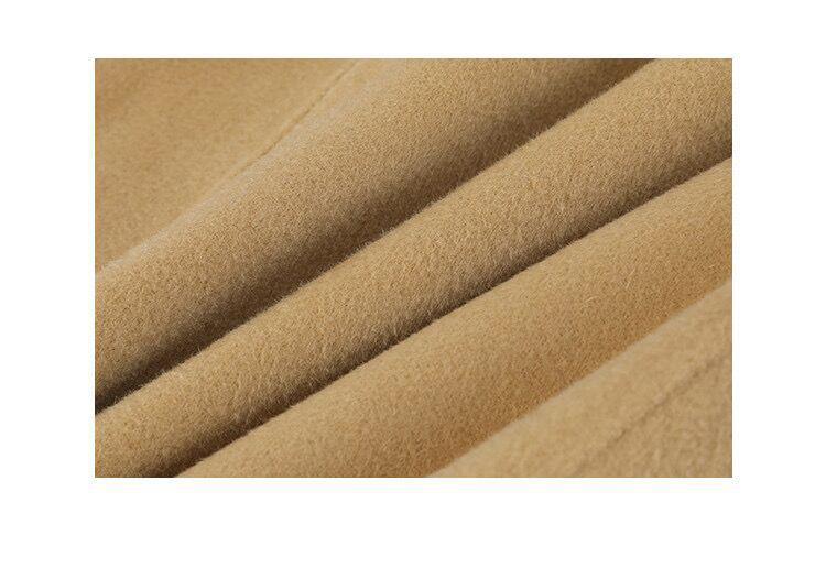 反季驼色呢子双面羊绒大衣女中长款2022年秋冬季韩系温柔毛呢外套详情7