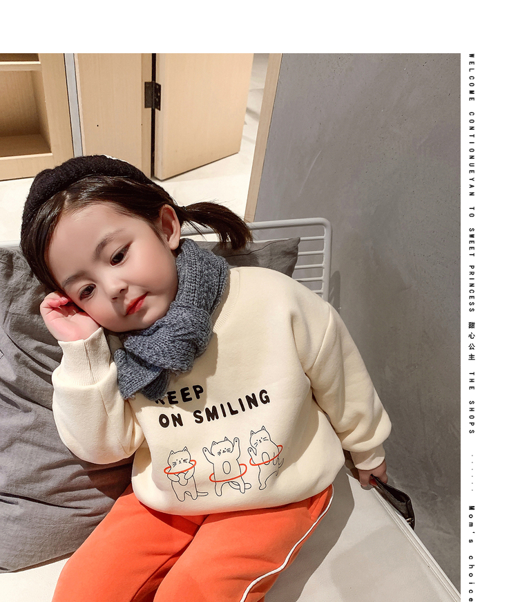 儿童加绒卫衣女童冬季2022新款秋冬韩版百搭上衣小童洋气宝宝冬装详情36