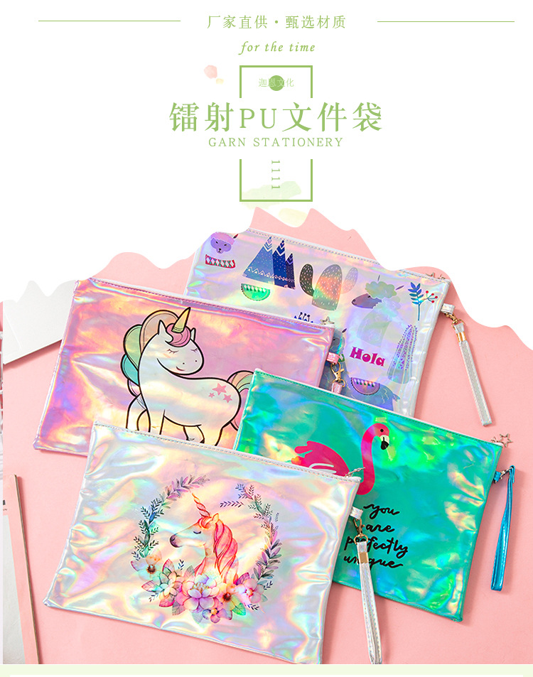 Direct supply cotton and linen bags, student stationery, cartoon animals, aluminum film file bags, storage folders, test papers, files, and archive bags pic 1