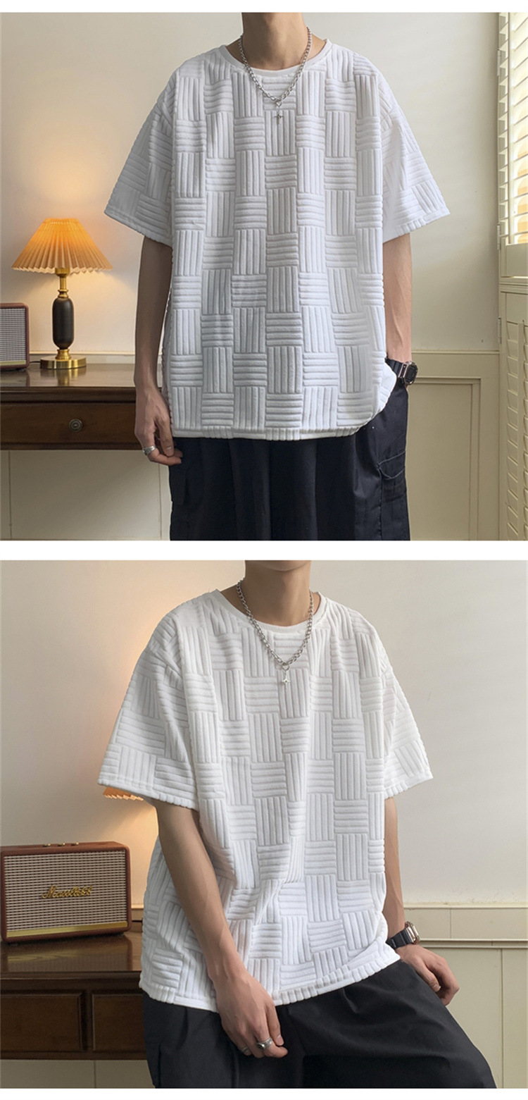Summer short-sleeved T-shirt for men, Korean style loose and trendy, bf versatile, Hong Kong-style student simple round-neck five-quarter sleeve T-shirt pic 8