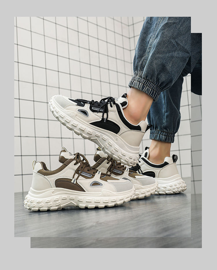 厚底时尚运动鞋夏季新款网红港风透气休闲男鞋工作防滑耐磨老爹鞋详情1