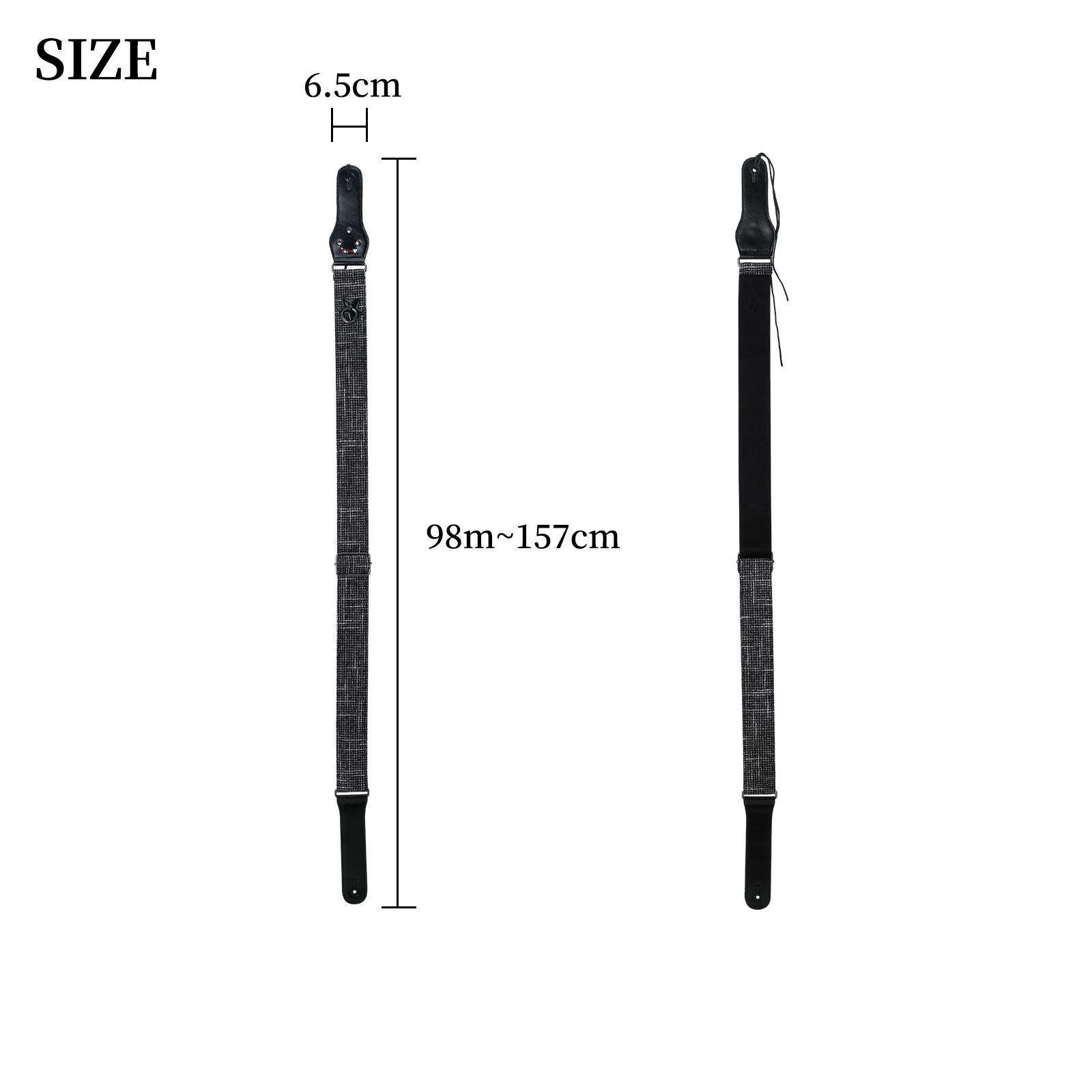 批发吉他背带可插拨片贝司肩带涤纶斜跨加宽印花带卡扣男女生背带详情3