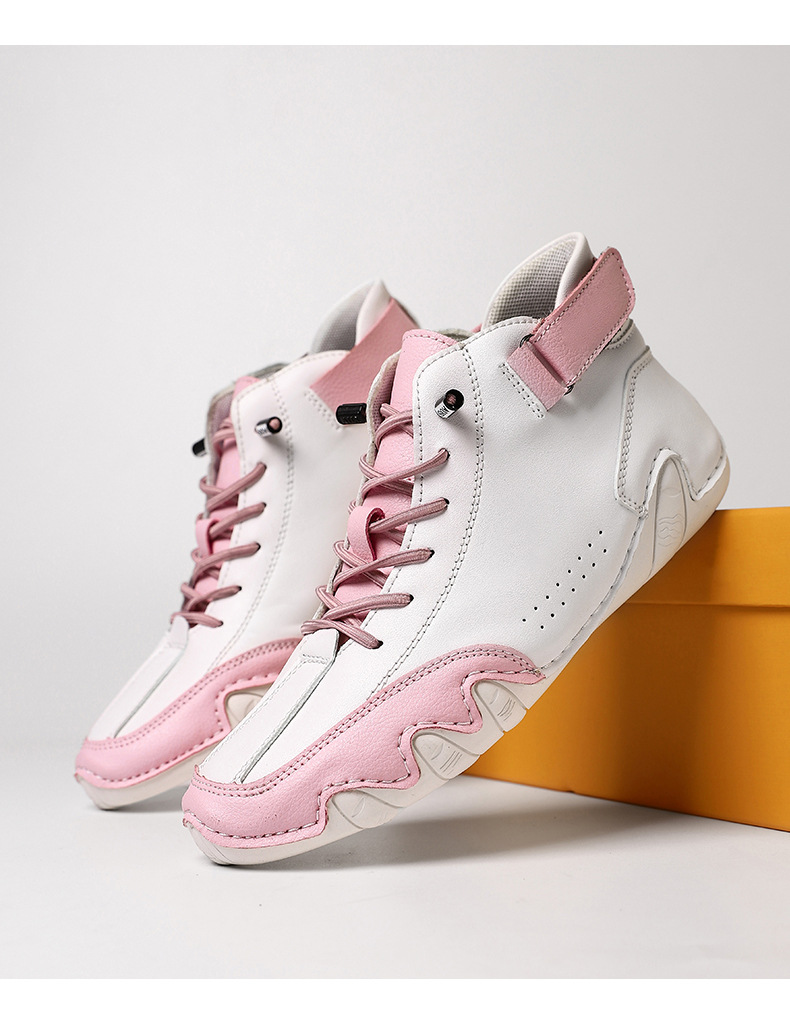 跨境独立站爆款女士马丁靴时尚拼色情侣鞋男女大码高帮休闲鞋短靴详情45