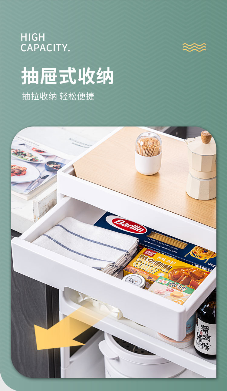 小推车置物架落地厨房浴室移动零食卫生间多层卧室床头收纳储物架详情17