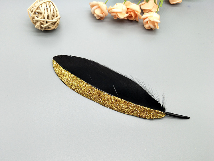 A large quill feather gift box with all-gold and all-silver feathers, paper card bookmarks and decorative quill pens pic 45