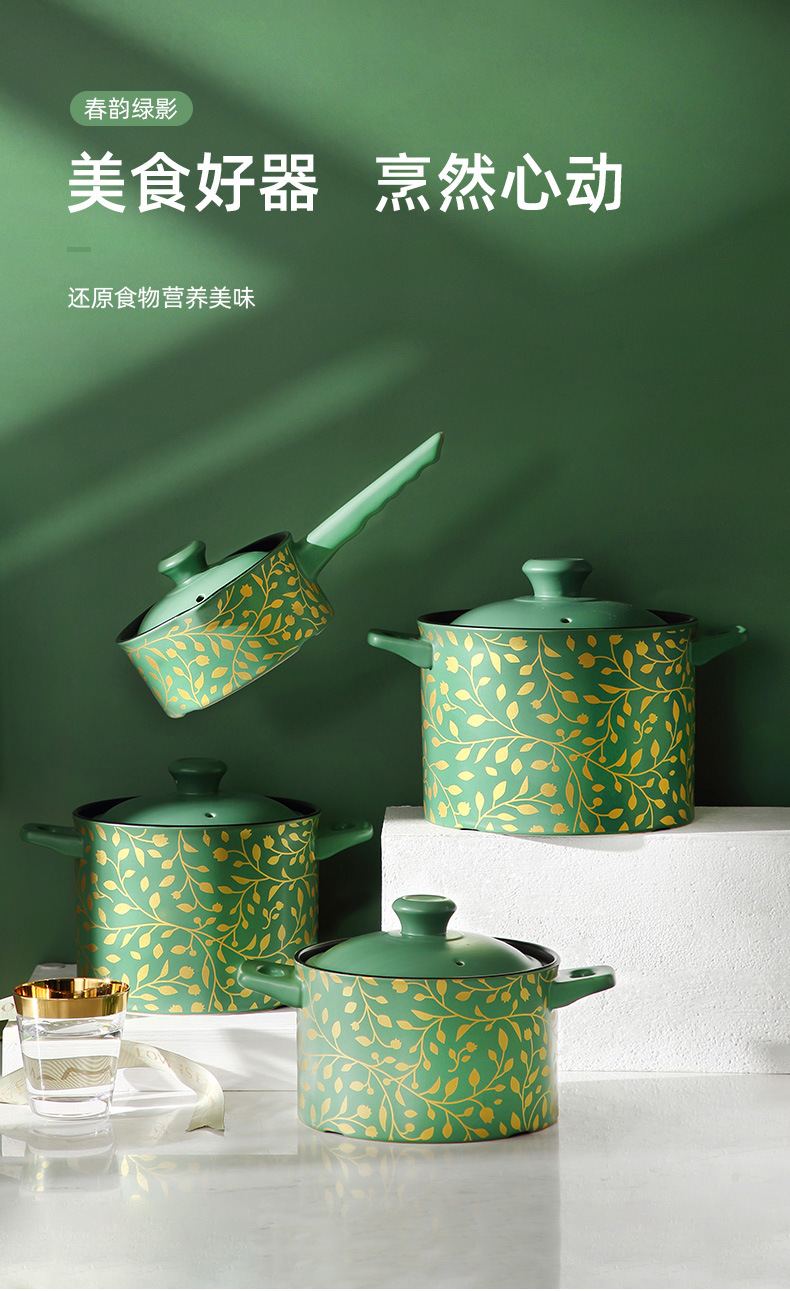 CNNB clay pot stew pot, household gas ceramic soup pot, small high-temperature resistant 煲仔饭 pot, stone pot for making soup, clay pot pic 1