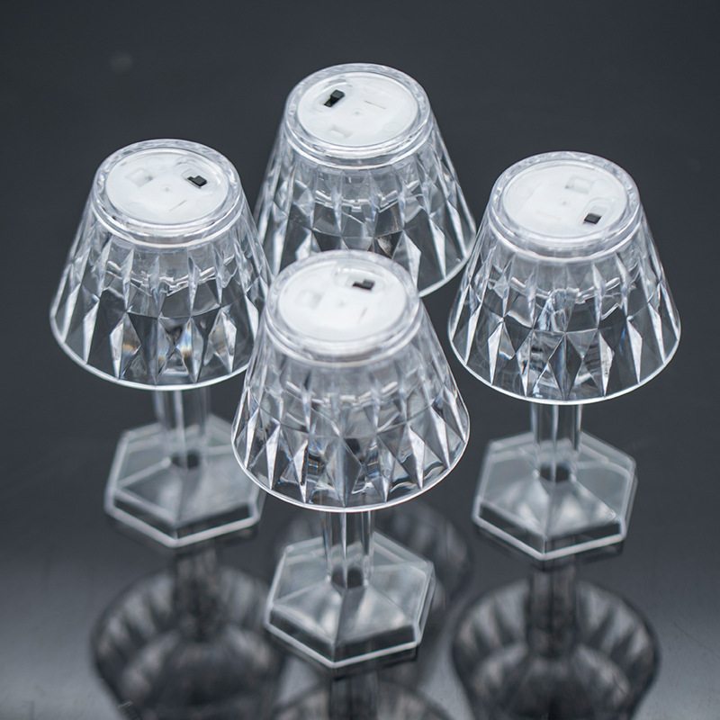 Cross-border creative transparent crystal diamond small table lamp, LED acrylic night light, desktop popular bedside decoration pic 6
