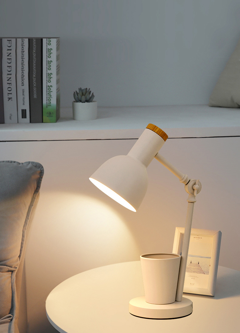 Nordic creative pen holder desk lamp, student-specific eye-protecting dormitory desk reading lamp, bedroom ins girl bedside lamp pic 23