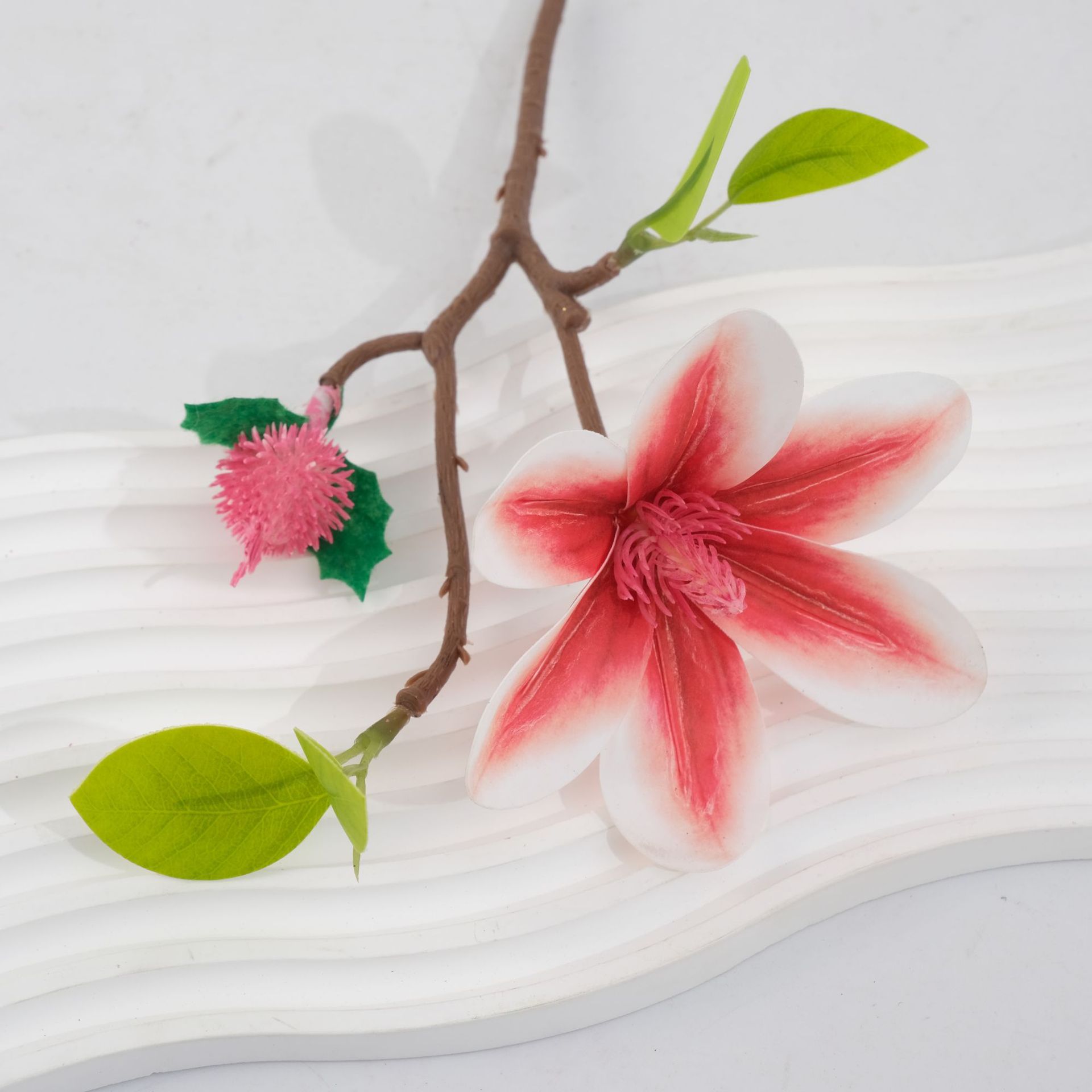 直销高档仿真花 绢花批发 玉兰花英雄花假花 客厅落地装饰花卉 美丽绽放不凋谢详情4