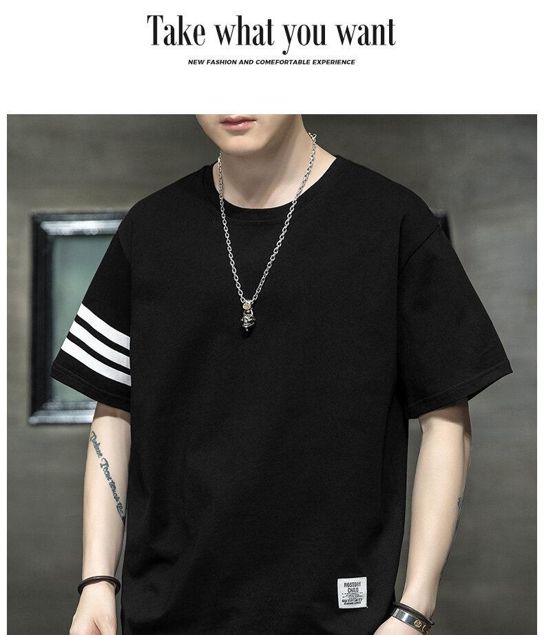 短袖t恤男士夏季潮流休闲半袖体恤打底衫内搭印花潮牌男装上衣服详情29