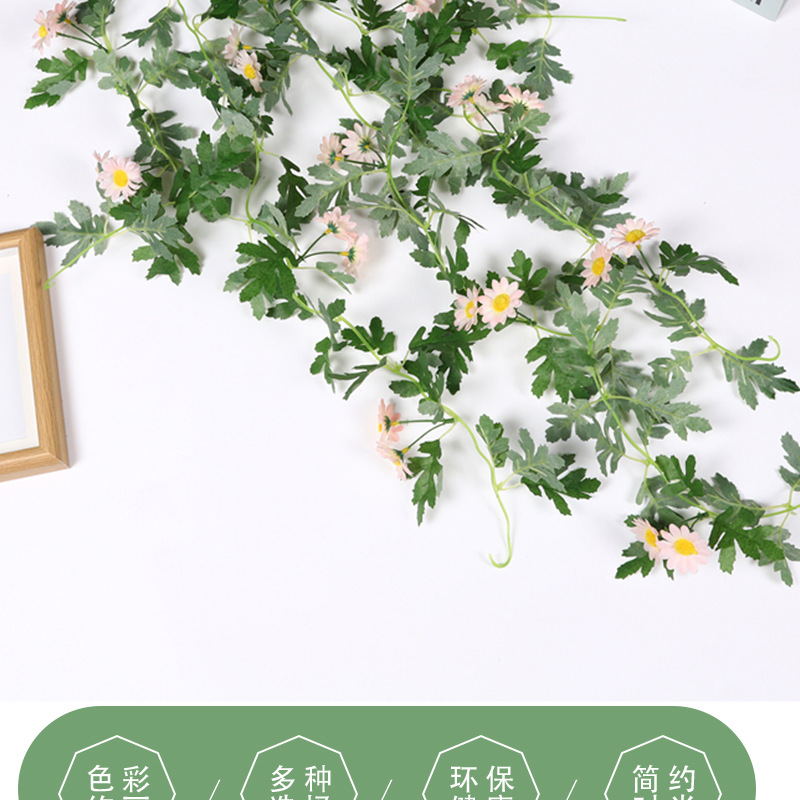 Artificial plants, leafy green plants, vines, green vines, wall-hung plastic artificial flowers, wedding interior decoration sunflowers pic 2