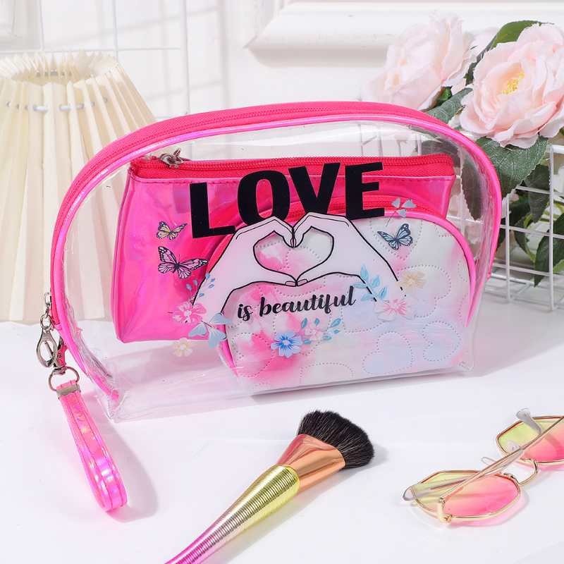 卡通可爱少女心PVC防水洗漱包化妆包化妆品收纳袋洗漱用品手提袋详情3