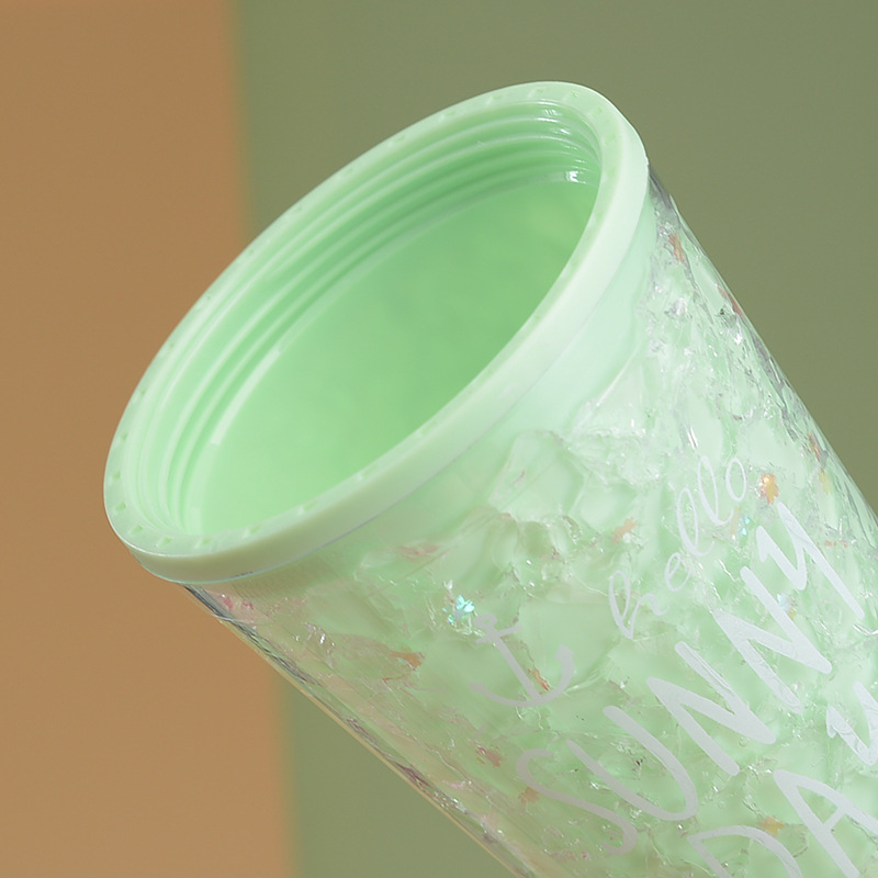 滑盖冰杯双层塑料吸管杯时尚冰酷杯详情14
