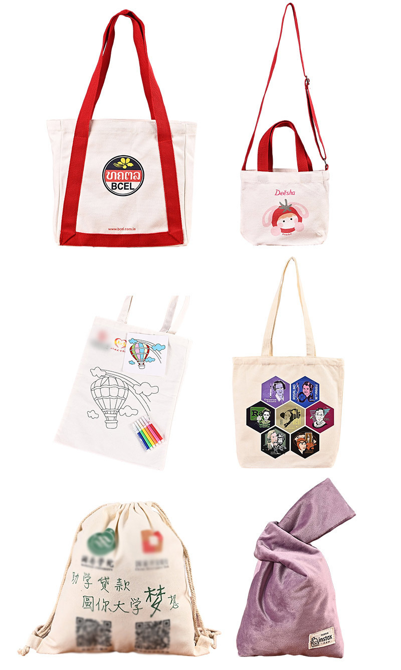 Customized canvas bags, logo embroidery handbags, advertising creative printed patterns, single-shoulder bags, and eco-friendly cotton bags pic 19