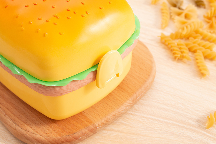 迷你创意汉堡便当盒小红书同款三层可爱搞怪便携学生外带水果餐盒详情20
