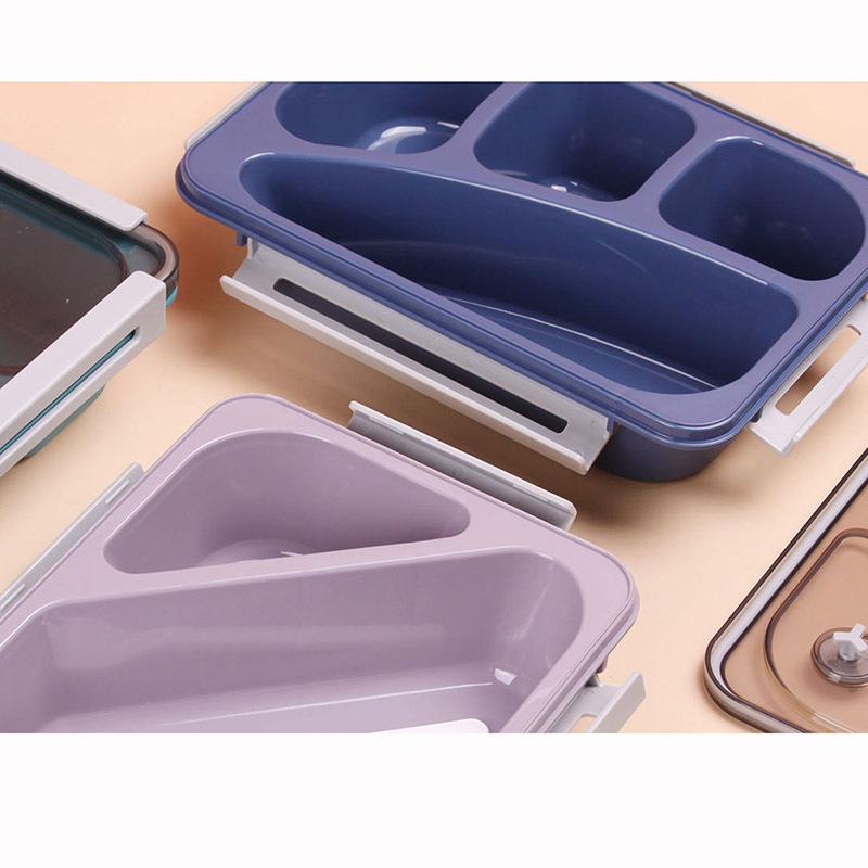 New two-compartment/three-compartment/four-compartment plastic microwave oven food preservation lunch boxes pic 3