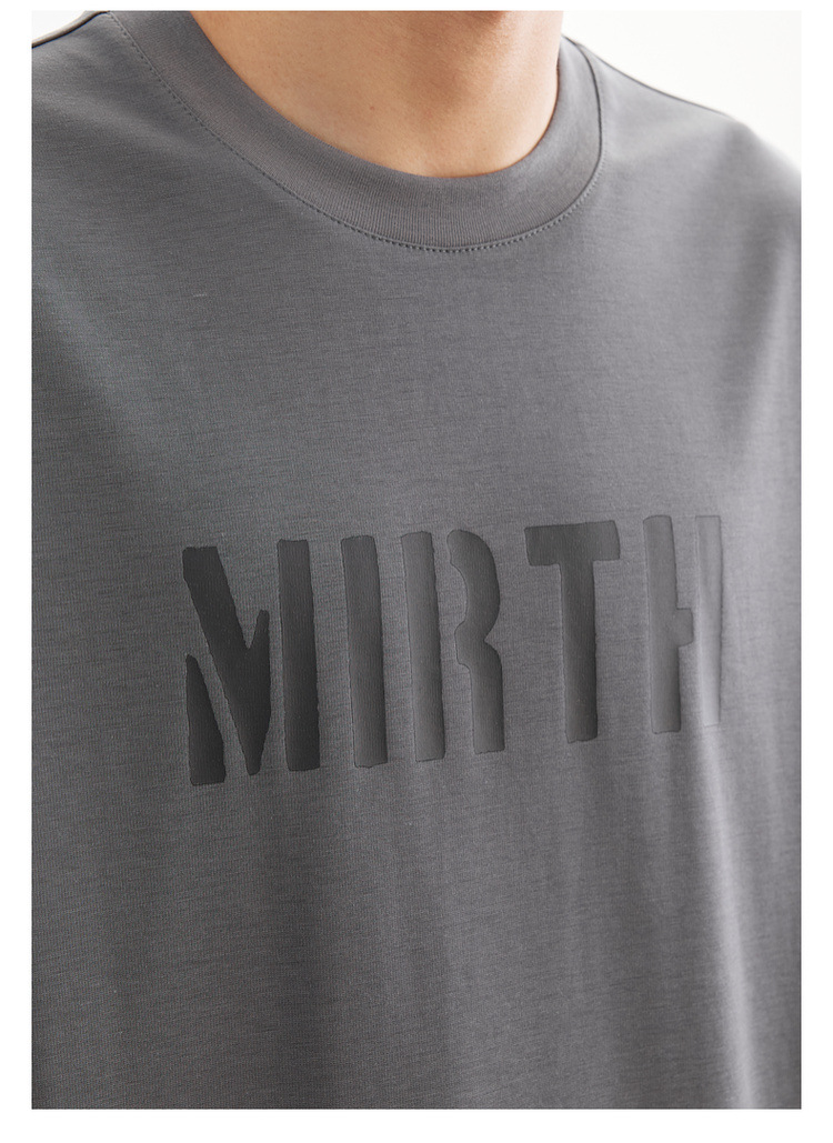 Quick-drying ice silk cotton simple letter print short-sleeved T-shirt for men 2024 summer slightly loose silk gloss half-sleeved T-shirt pic 21