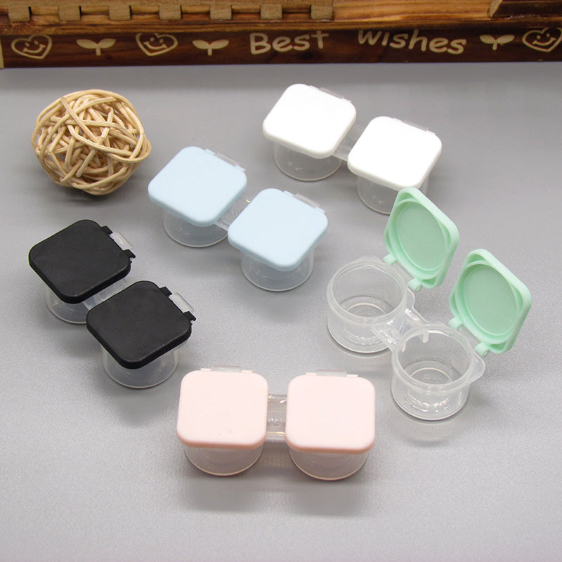 Portable dual-box flip contact lens case, independent press dual-box, convenient to use, three colors available, specially for foreign trade pic 29