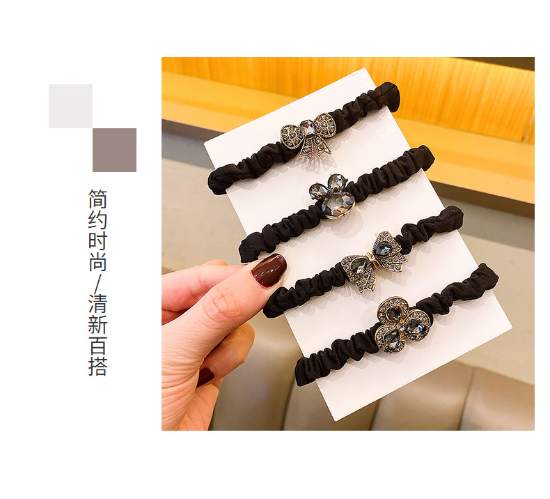合金水钻头绳发圈 韩版高级复古头发绳小肠圈皮筋女饰品发饰批发详情7
