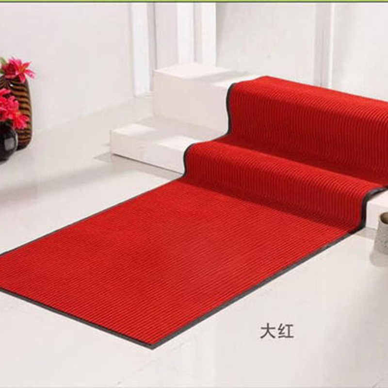 Yiwu Jietai PVC anti-slip floor mat, custom-made carpet, hotel corridor carpet, entrance hall double-striped foot mat wholesale pic 2