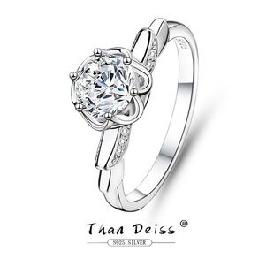 莫桑石戒指2克拉D色求婚钻戒批发欧美时尚S925银经典六爪气质戒指详情6