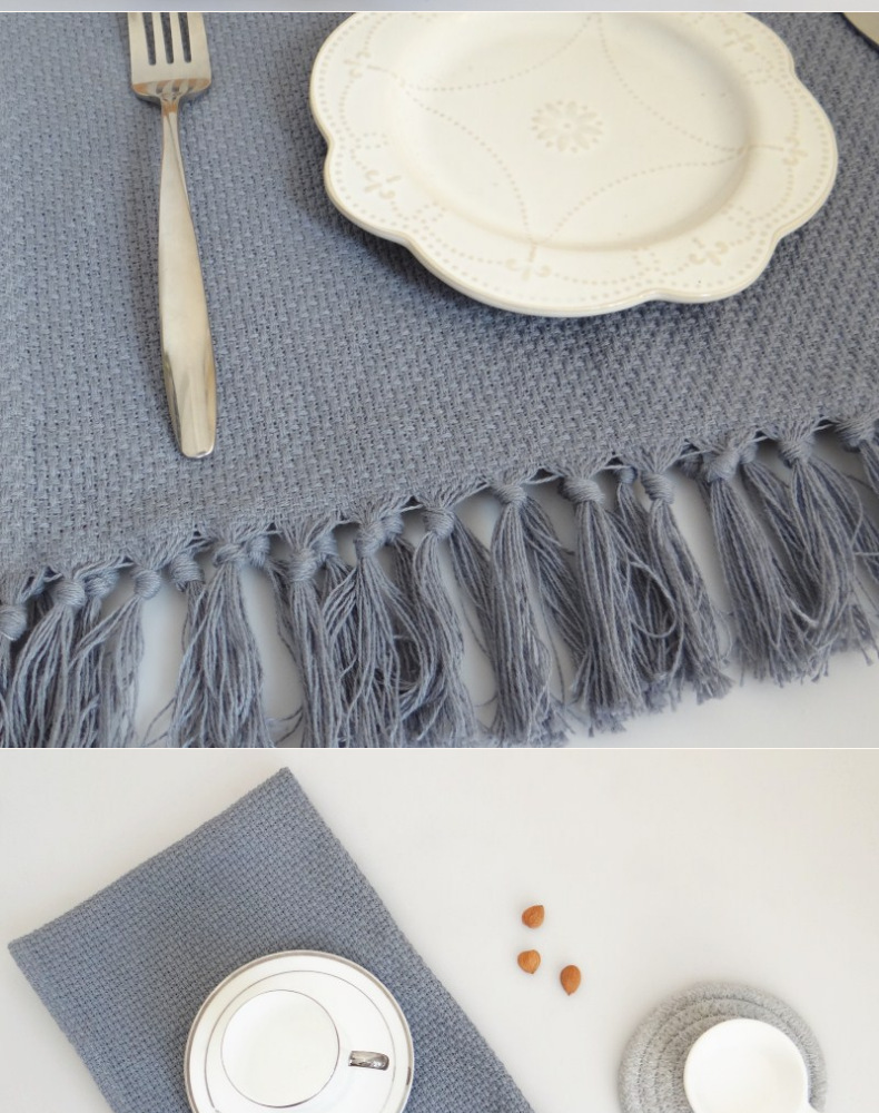 Home kitchen fabric, tassel napkins, tea towels, photography props, decorative fabrics, baking food, Western food cloths pic 8