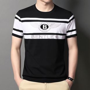 A new short-sleeved T-shirt for men made of mulberry silk in summer, with a round neck and solid color. It is a simple and thin Korean-style trendy base layer made of silk pic 17