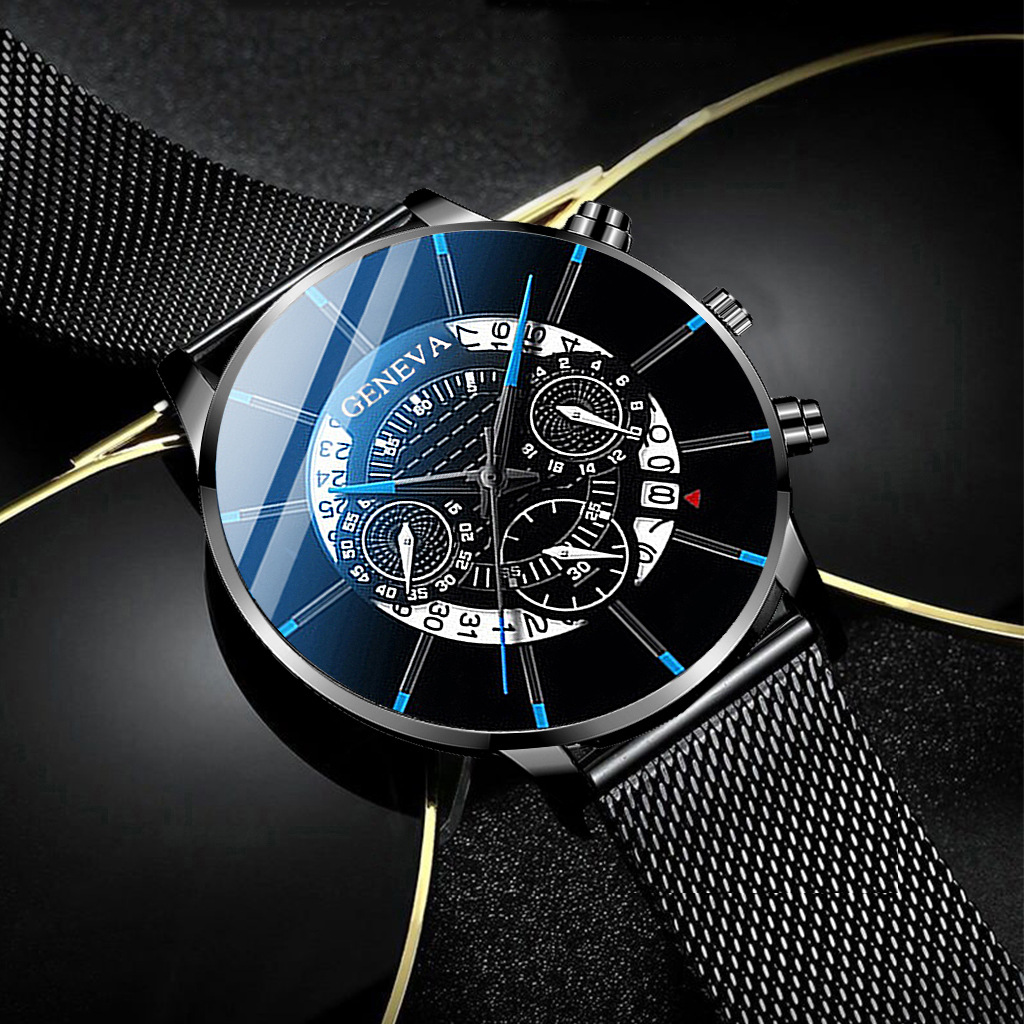 Aliexpress best-selling alloy mesh band watch, ultra-thin mesh band multi-functional casual steel band quartz watch for men pic 16