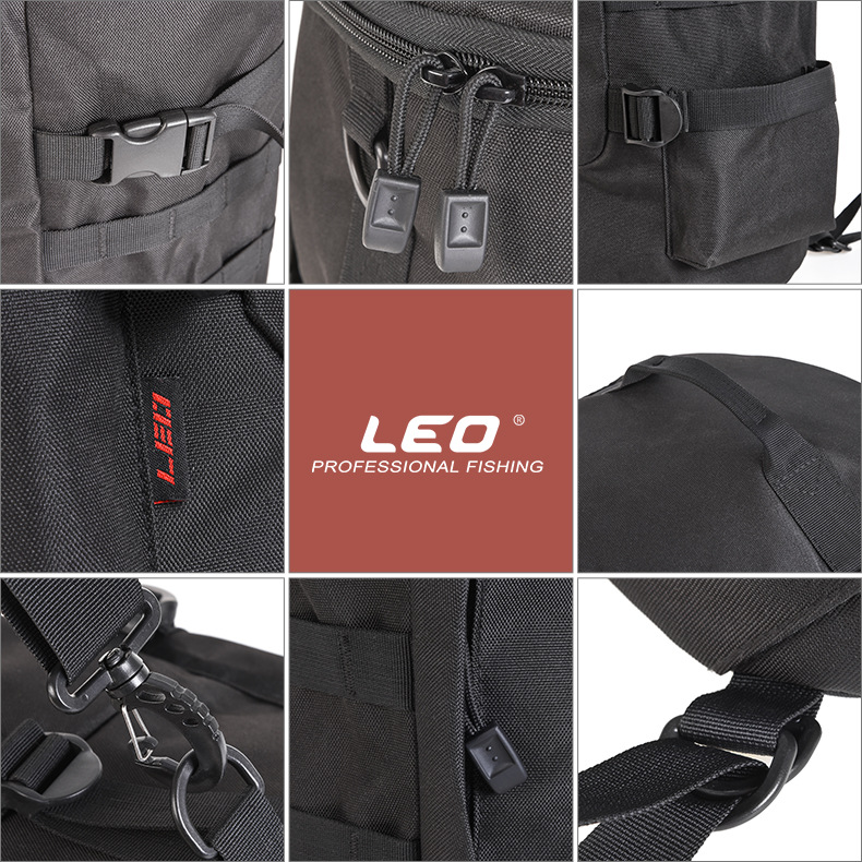 28085 LEO [Cylindrical Fishing Gear Backpack] Cylindrical Fishing rod Bag, Lull Outdoor Crossbody bag Export wholesale pic 4