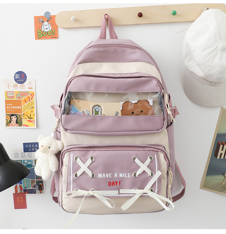 New student schoolbag, Japanese-style cute and fresh girl backpack, large capacity for junior high school students, trendy backpack for primary school boys pic 33