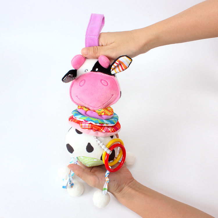 Bebé animal música pull bell car colgante sin batería baby cart colgante bell peluche juguete pic 8