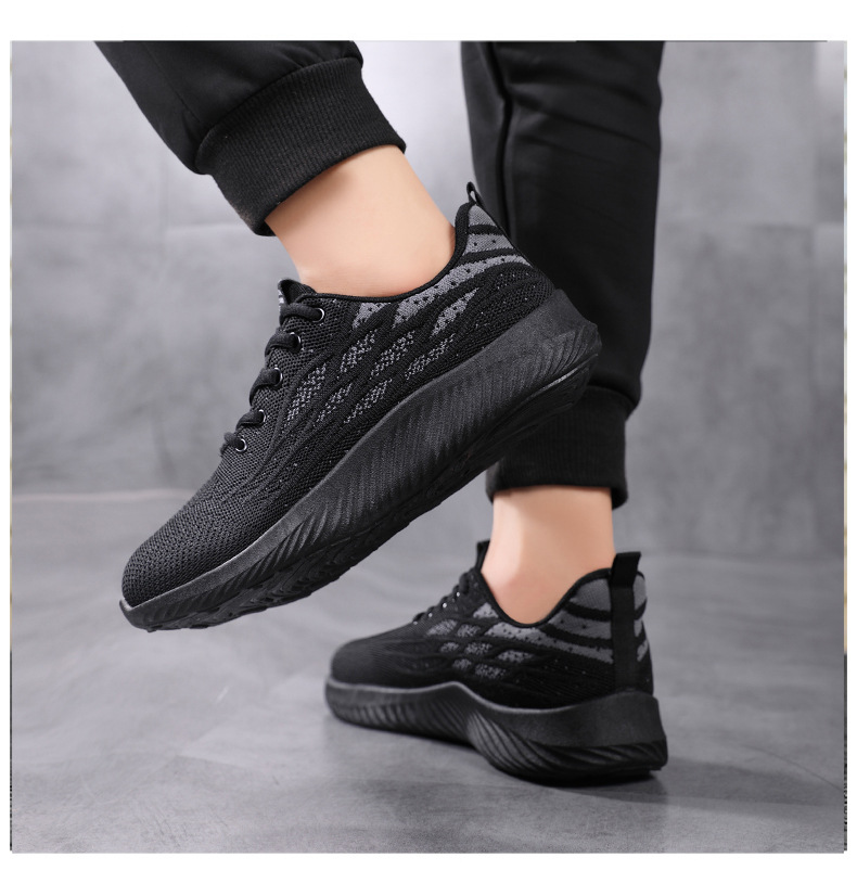运动鞋男夏季男鞋春秋季跑步鞋2024新款黑色网面男士休闲工作鞋子详情25