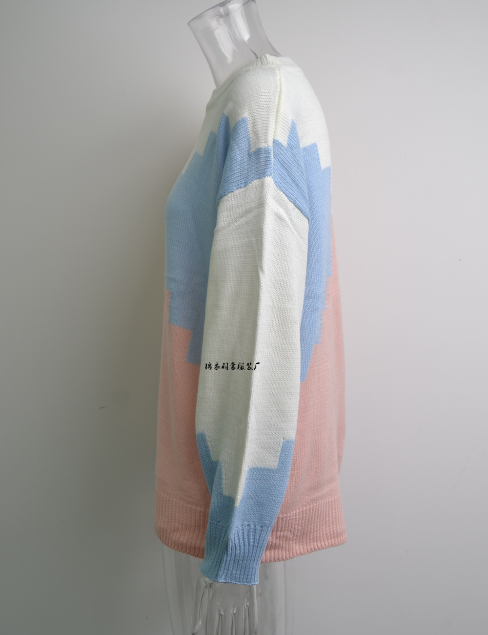 New Spring collection for 2025: European and American foreign trade fashion and individuality, patchwork round neck, large size loose knitted sweater, long-sleeved sweater for women pic 28