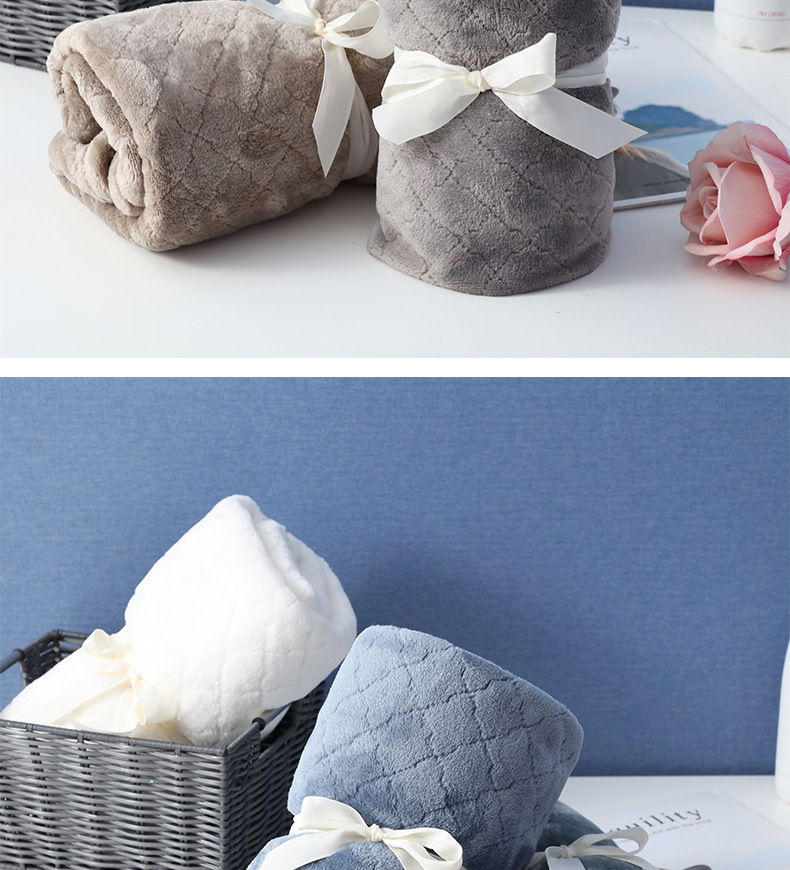 Flannel blanket, small winter single-person cover blanket, embroidered logo, office midday rest air conditioner, coral fleece nap blanket pic 26