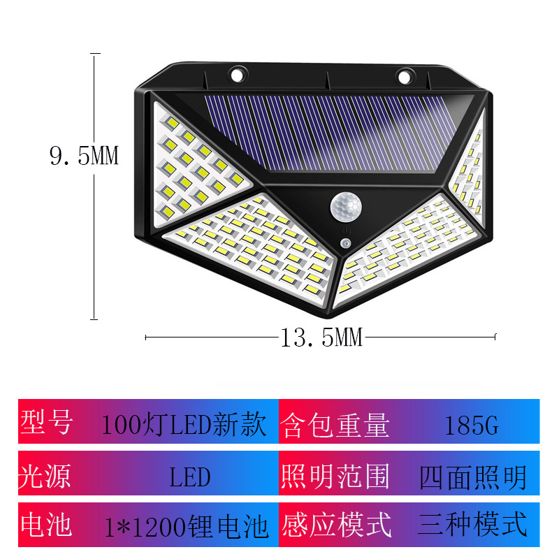 20 solar wall lamps, human-sensing courtyard, outdoor garden, villa, household waterproof street lamps pic 3