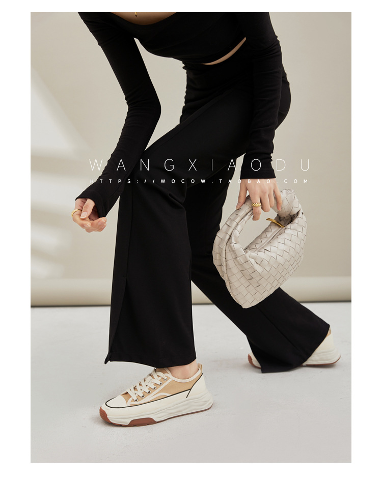 【澜柜】北海道 厚底系带帆布鞋女2022年新款网面平底小白鞋子女详情67