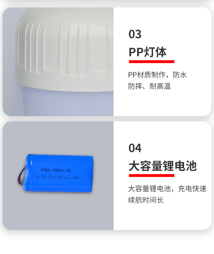充电灯泡夜市地摊太阳能灯usb充电应急灯停电照明球泡灯 pic 13