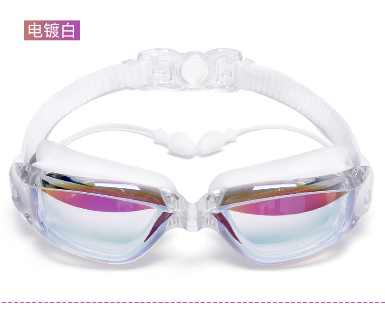 Factory direct sales of high-definition waterproof and anti-fog swimming goggles for men and women, large-frame electroplated adult swimming goggles and swimming eye protection glasses wholesale pic 38