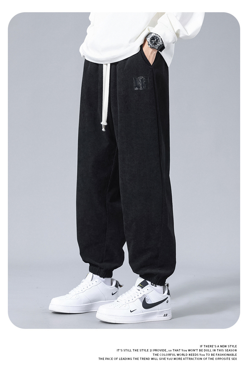 Pantalones hombre primavera otoño marca de moda holgada paquete de pies pantalones de estilo americano high street adolescente workwear casual pantalones deportivos pic 17