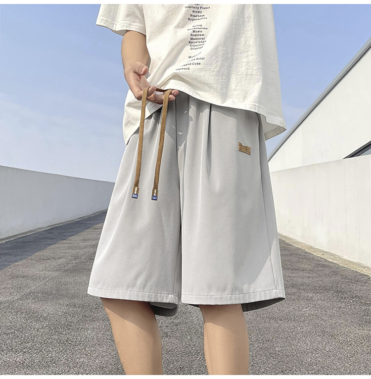 Ice silk shorts for men, summer thin basketball sports, quick-drying beach mid-length pants, loose workwear, casual 5-inch pants pic 27