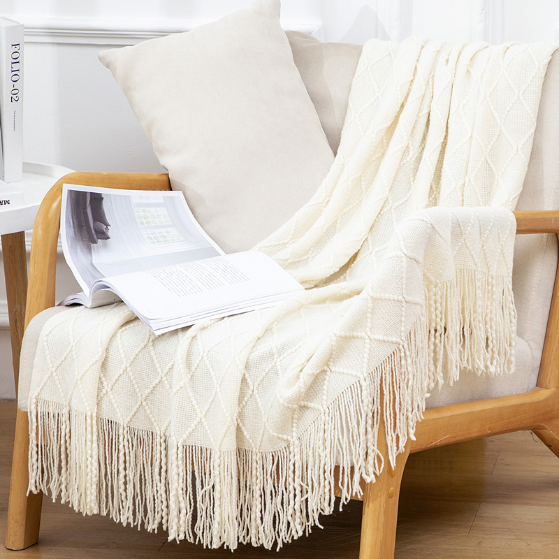 Blanket, sofa blanket, office leisure nap, air-conditioned nap blanket, bed end blanket, knitted blanket, small woolen blanket pic 14