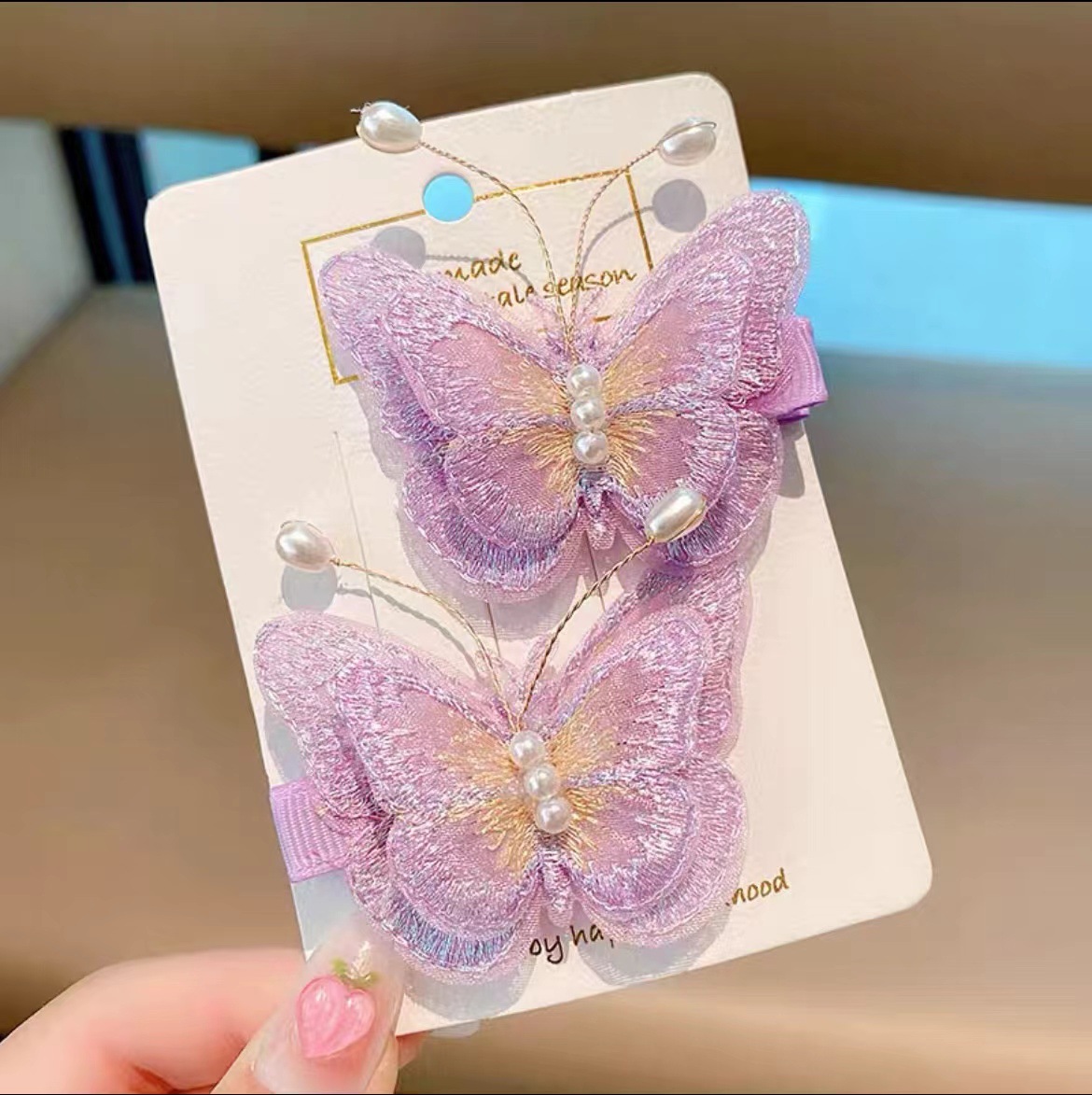 儿童发夹 国潮系列蝴蝶发夹2023新款手工春夏碎发卡刘海夹宝宝超仙发夹详情14