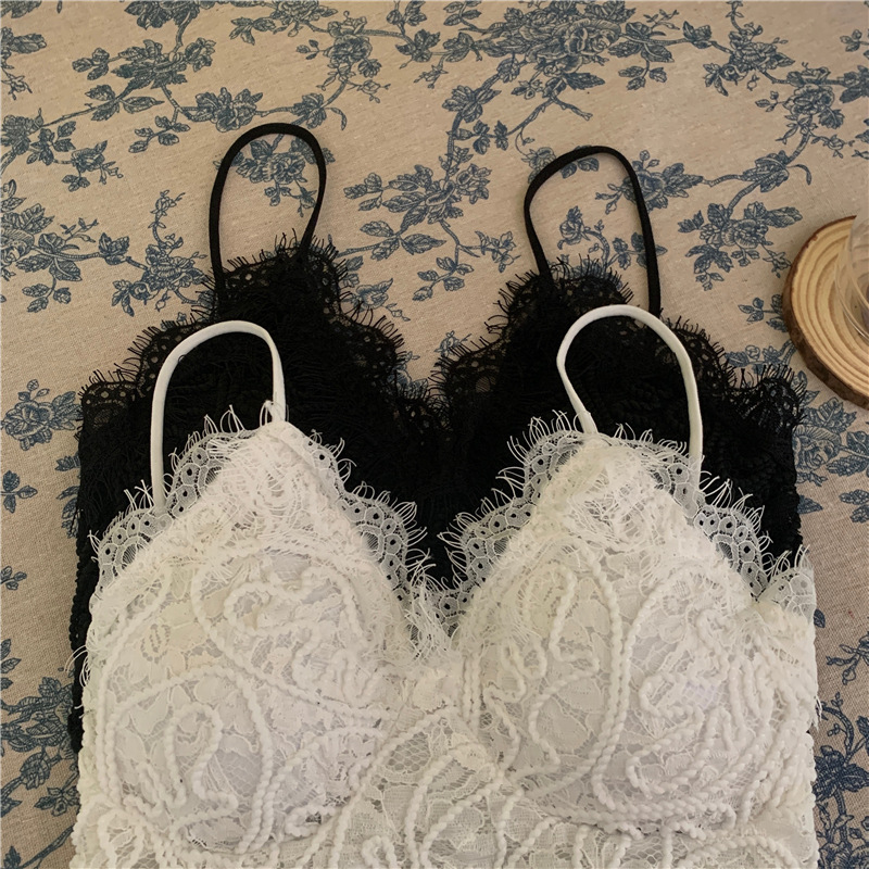 French lace halter top for women, the same summer design style as the hot girl Wenwen, and strapless top for the outside on Instagram pic 10