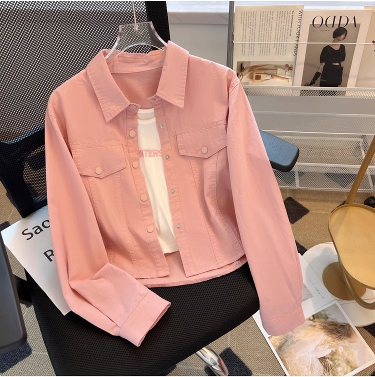 Polo领长袖衬衫女2024春秋新款洋气时尚修身显瘦薄款衬衣外套上衣详情10