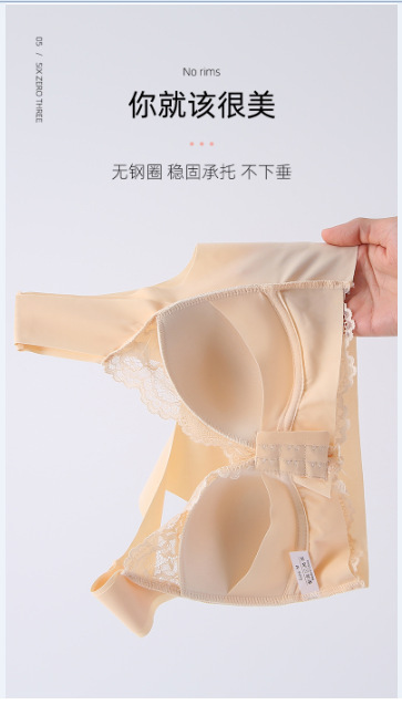 跨境厂家批发前开扣大码无钢圈外贸文胸内衣大胸显小舒适透气女士详情22