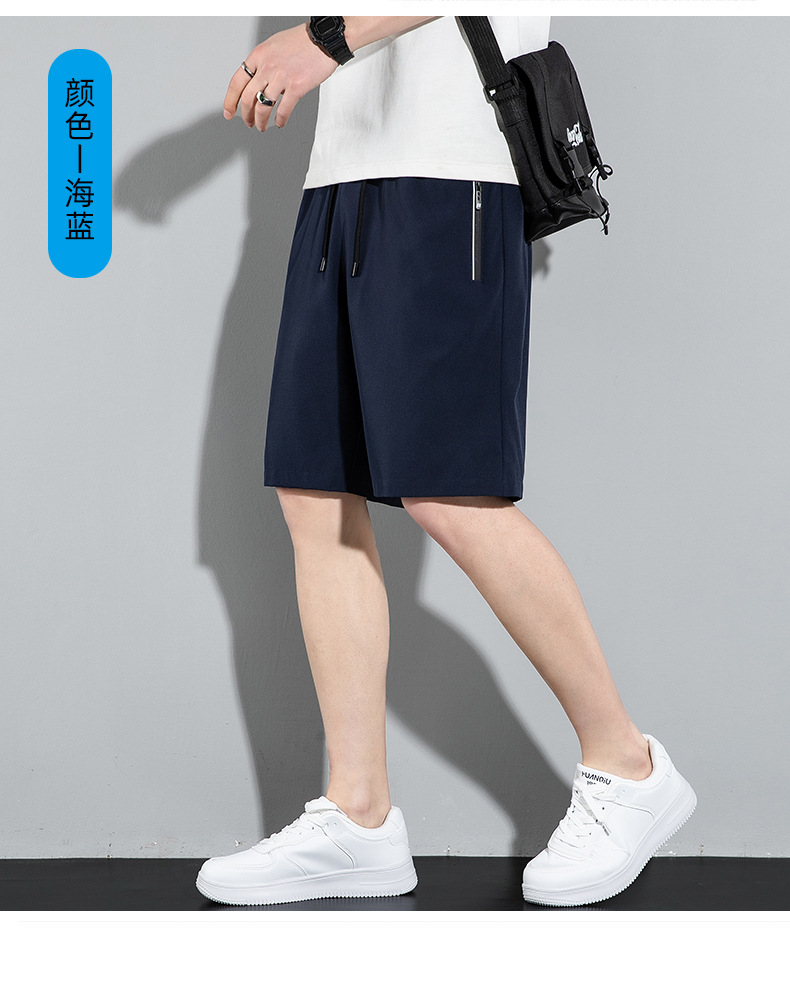 2023夏季新款短裤男士宽松休闲冰丝速干五分裤男直筒沙滩裤子男潮详情10