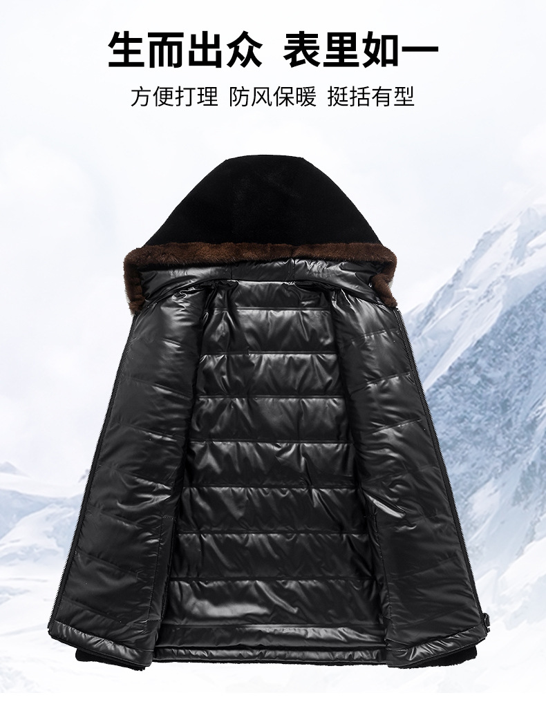 2023冬新款男士羊剪绒外套 双面羽绒内胆连帽夹克 一件代发AM8932详情6