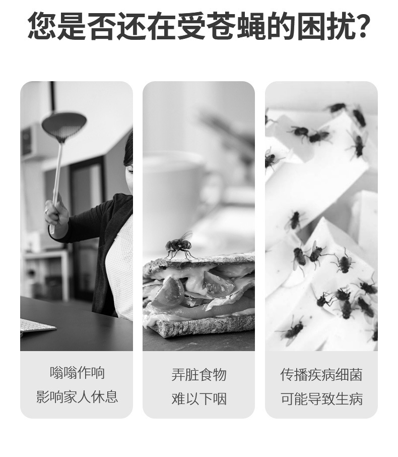 FaSoLa家用苍蝇贴强力粘蝇板神器透明灭蝇子蚊子克星防蚊捕捉器详情4