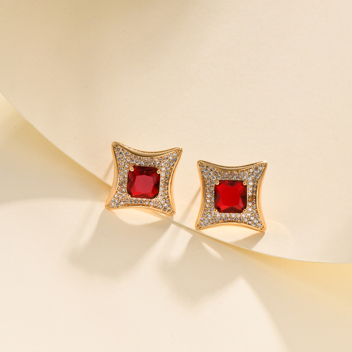 S925银针韩版耳饰批发方形简约小众设计耳钉女淡水珍珠纯铜微镶耳详情12