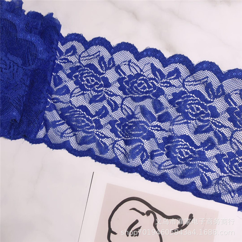 Factory direct sales and immediate supply of elastic lace, nylon 15 cm, spandex lace soft underwear fabric pic 13